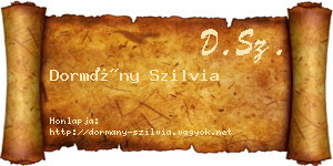 Dormány Szilvia névjegykártya