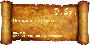 Dormány Szilvia névjegykártya