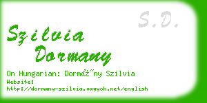 szilvia dormany business card